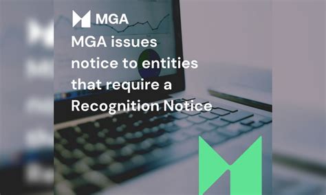 MGA Issues Notice to Entities That Require a .
